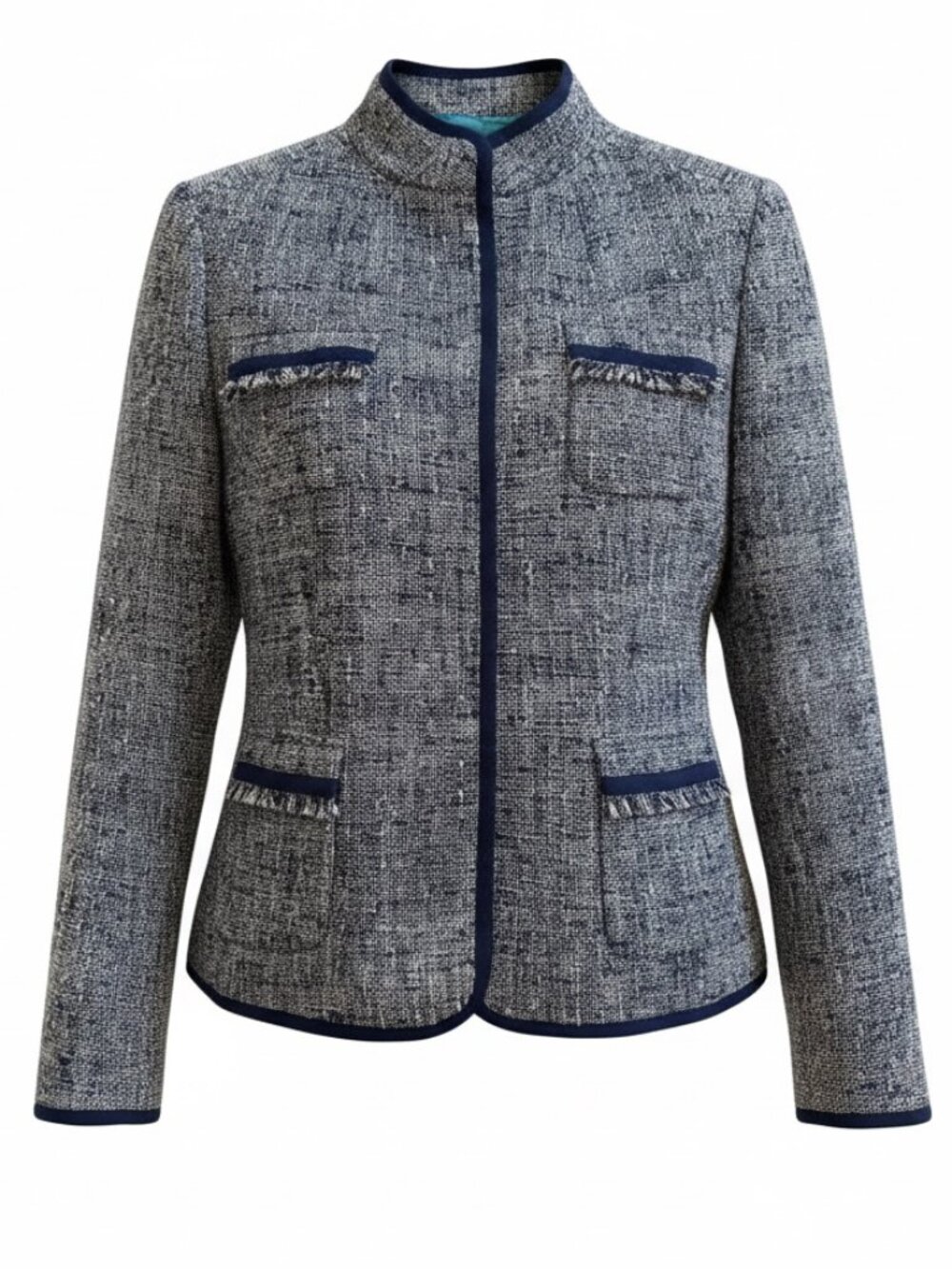Tahari Jacket with Teal lining - Size 10 - Navy
